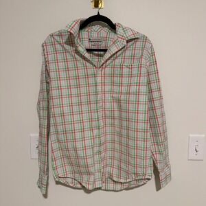 Southern Proper Henning Shirt Womens Small Plaid Button Down Green Pink Blue S‎